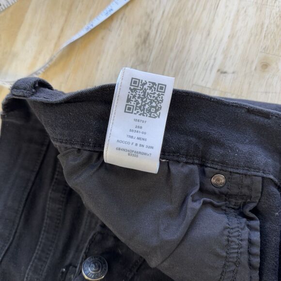 True Religion Rocco Relaxed Skinny Jeans Black Wash Flap Pockets Size 40 GUC - Picture 6 of 11